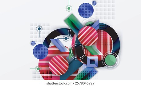 Abstract design with layered geometric shapes