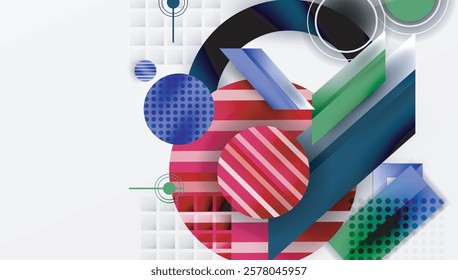 Abstract design with layered geometric shapes