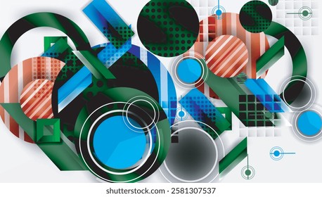 Abstract design with layered geometric shapes
