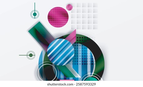 Abstract design with layered geometric shapes