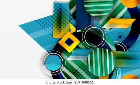 Abstract design with layered geometric shapes