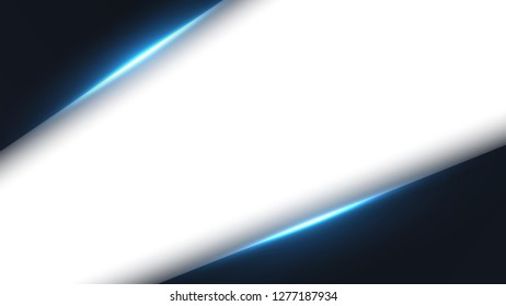 Abstract design of layers of cut paper or metal sheets. Glowing techno geometric background. Vector illustration