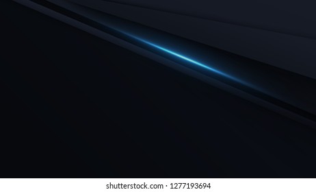 Abstract design of layers of cut paper or metal sheets. Glowing techno geometric background. Vector illustration