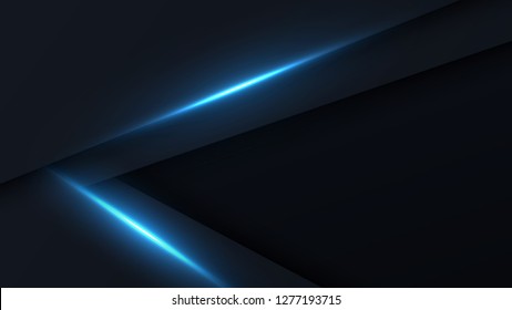 Abstract design of layers of cut paper or metal sheets. Glowing techno geometric background. Vector illustration