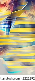 Diseño abstracto, diseño de plantilla, fondo de franja, color amarillo azul.