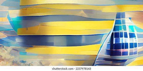 Diseño abstracto, diseño de plantilla, fondo de franja, color amarillo azul.
