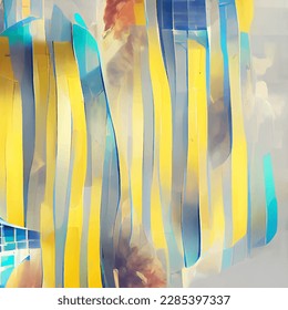 Diseño abstracto, diseño de plantilla, fondo de franja, color amarillo azul.