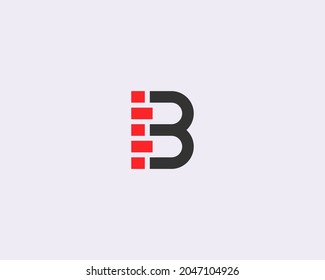 Abstract design of letter B monogram logo with brick or block elements