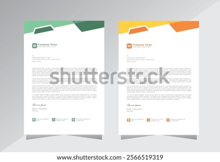 Abstract design letterhead template with A4 size, Blue and Orange colouer business style letter head templates for your project design