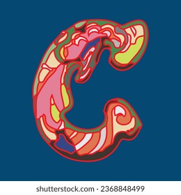 The abstract design of letters from the alphabet is suitable for children learning letters
