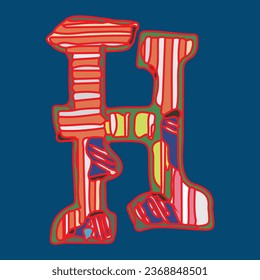 The abstract design of letters from the alphabet is suitable for children learning letters