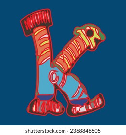 The abstract design of letters from the alphabet is suitable for children learning letters