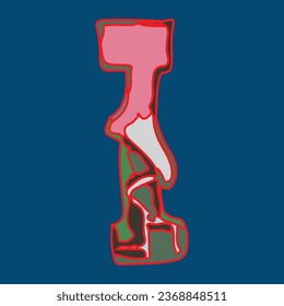 The abstract design of letters from the alphabet is suitable for children learning letters