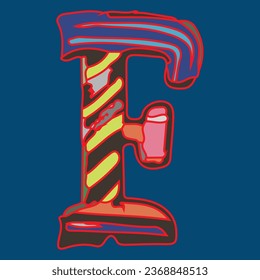 The abstract design of letters from the alphabet is suitable for children learning letters