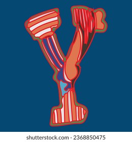 The abstract design of letters from the alphabet is suitable for children learning letters