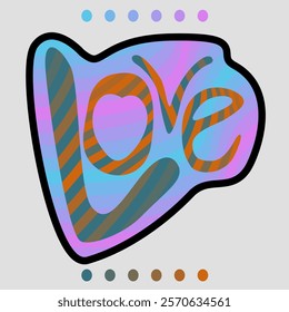 abstract design, the letters "love", suitable for t-shirt screen printing
