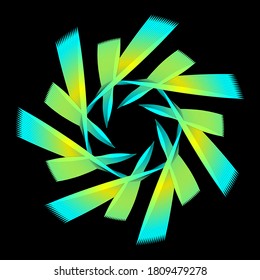 abstract design light circular green yellow fractal
