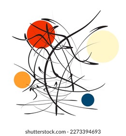 Abstract design with lines and circles