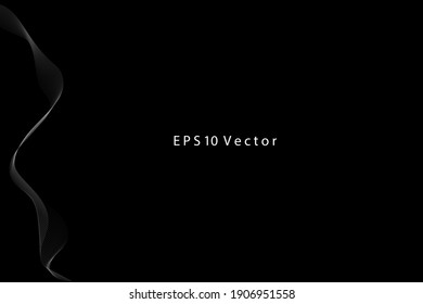 Abstract design lines illustration. Optical art background wave design Thinly white line curve on isolated black background. EPS10 Vector.