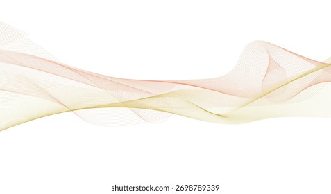 Abstract design lines illustration. Optical art background wave design Brown line curve on isolated white background.