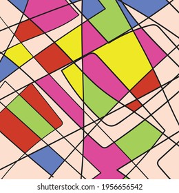 abstract design of lines that intersect each other to form an irregular box