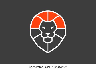 Abstract Design Lion Head Combine Basket Ball
