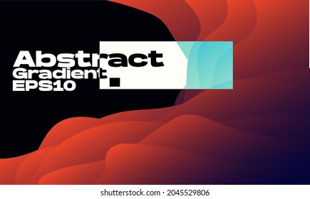 Abstract design liquid background from colorful gradient Orange and Dark blue Fluid shape composition with some inverted color shape 