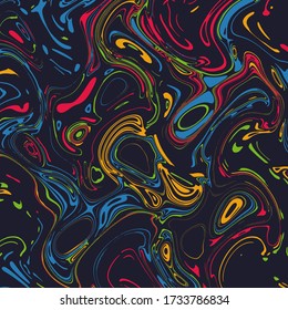 
Abstract design with liquid design with colorful lines on dark background