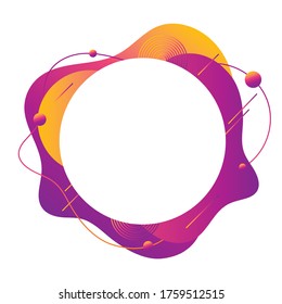 Abstract design of liquid graphic elements for placing photos and text