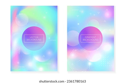 Abstract Design. Liquid Shape. Vibrant Flyer. Retro Banner. Gradient Pattern. Blue Light Fluid. Magic Multicolor Magazine. Science Dots. Violet Abstract Design