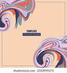 Abstract design with Liquid vivid flow with twists, curved dynamic lines on background for packaging, technical, magazine cover, cover, template, polygraphy, typography