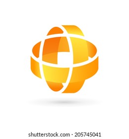 Abstract design logo icon template with cross. Vector sign with plus symbol.