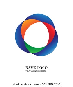 Abstract design logo with mix colour describe for an company or technology