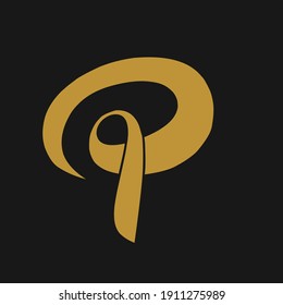 logotipo de diseño abstracto, letra tipográfica p, vector de caligrafía,