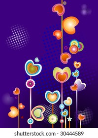 abstract design with love shapes