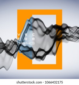 Abstract design made of flowing objects and frame. Vector illustration.