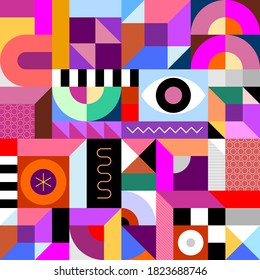 Abstract Design Many Different Colorful Geometric Stock Vector (Royalty ...