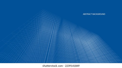 Abstract design. Modern architecture wireframe space