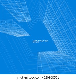Abstract design. Modern architecture wireframe space