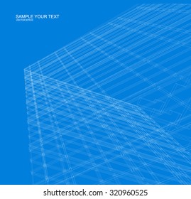 Abstract design. Modern architecture wireframe space