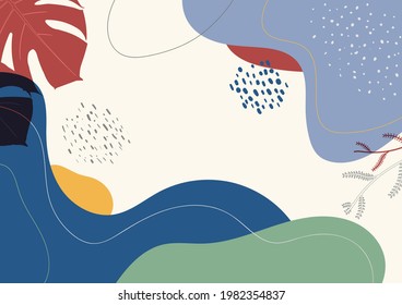 Abstract design modern hand drawing template. Overlaping design of minimal retro artwork background. illustration vector