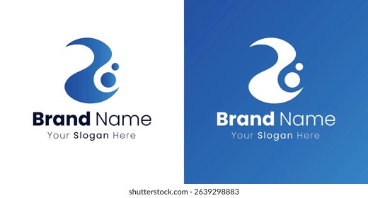 Abstract Design For Modern Logo Represents Innovation Technology Growth Curve Style Shape