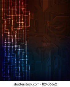 Abstract design modern technology theme banner with detailed circuit pattern. eps10 vector.