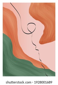 Abstract design modern trendy. creative minimalist hand painted illustrations for wall decoration, postcard or brochure cover design. vector illustration