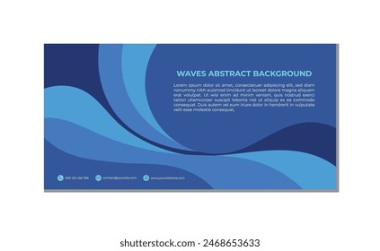 Abstract design modern wave shape blue background banner