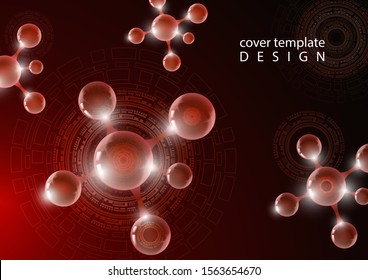 Abstract design of molecules. The concept of scientific technology. Futuristic background for medicine, science, technology, chemistry, physics. Vector illustration.