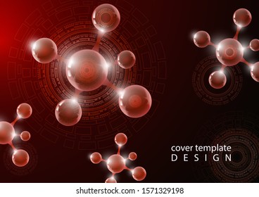 Abstract design of molecules. The concept of scientific technology. Futuristic background for medicine, science, technology, chemistry, physics. Vector illustration.