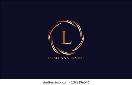 Abstract design of the monogram with the letter L. Golden vector logo business sign, restaurant, boutique, hotel, heraldry, jewelry. Vector illustration.