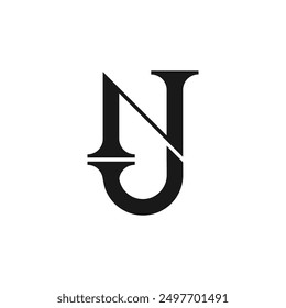 Abstract design monogram logo letter NJ for initial business 