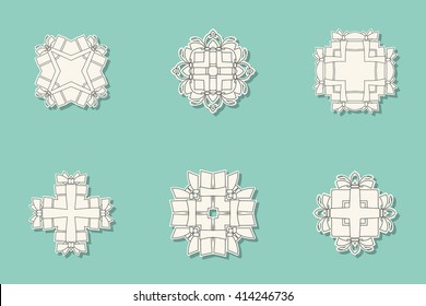 Abstract Design Monogram Templates Set. Geometric Monogram Retro Monogram Background. Vector Illustration. 